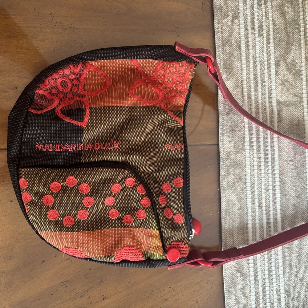 Mandarina Duck Red and Brown Shoulder Bag